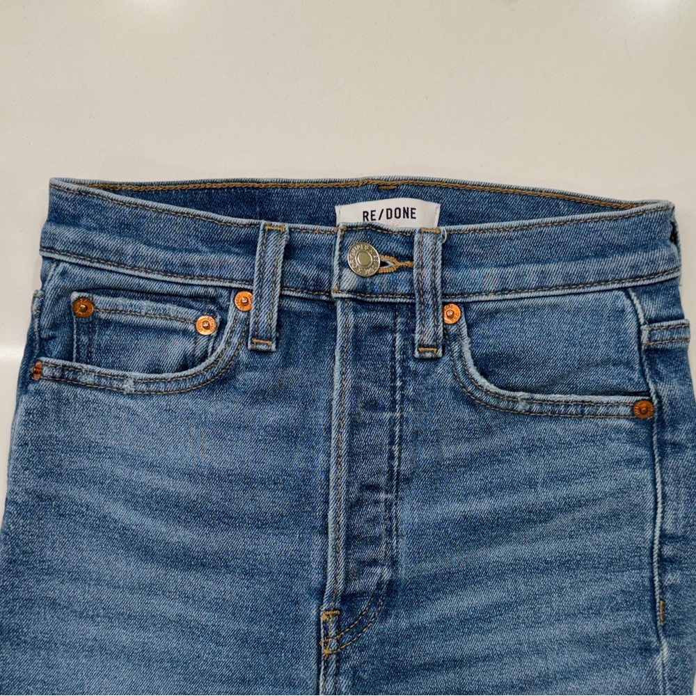 Re/Done Originals 90s Ultra High Rise Skinny Jean in Broken Through Size 24 - Picture 3 of 15